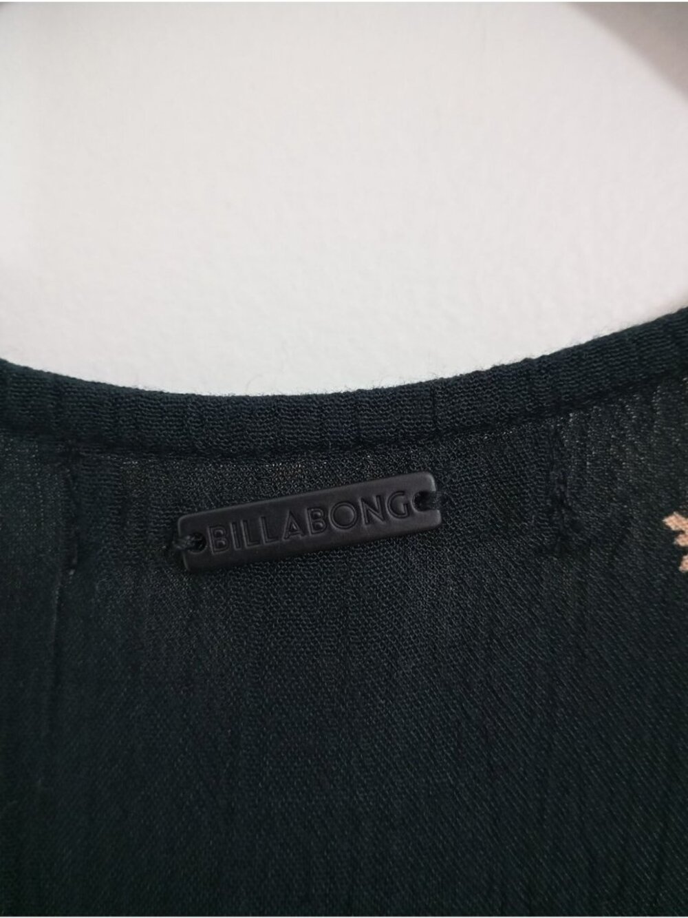 Billabong Black Floral Print Long Sleeve Button Front Mini Dress Size M India - Picture 8 of 12